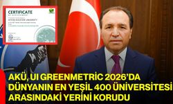 AKÜ, UI GreenMetric 2026’da dünyanın en yeşil 400 üniversitesi arasındaki yerini korudu