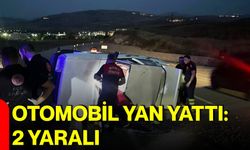 Otomobil yan yattı: 2 yaralı