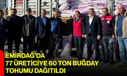 Emirdağ’da 77 üreticiye 60 ton buğday tohumu dağıtıldı