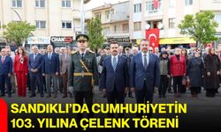 Sandıklı’da Cumhuriyetin 103. yılına çelenk töreni