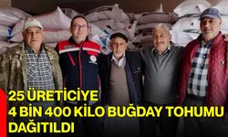 25 üreticiye 4 bin 400 kilo buğday tohumu dağıtıldı
