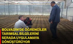 Bolvadin’de öğrenciler tarımsal bilgilerini serada uygulamaya dönüştürüyor