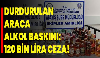 Durdurulan Araca Alkol Baskını: 120 Bin Lira Ceza!