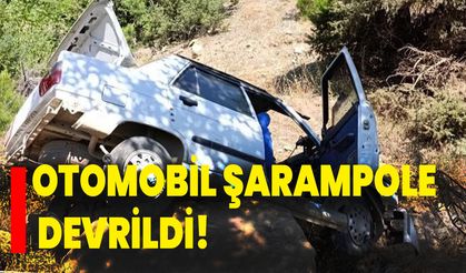Otomobil şarampole devrildi: 2 yaralı