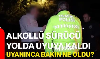 Alkollü Sürücü Yolda Uyuya Kaldı, Uyanınca Bakın Ne Oldu?