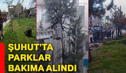 Şuhut’ta parklar bakıma alındı
