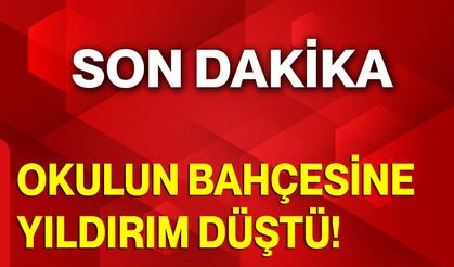 Okulun Bahçesine Yıldırım Düştü!