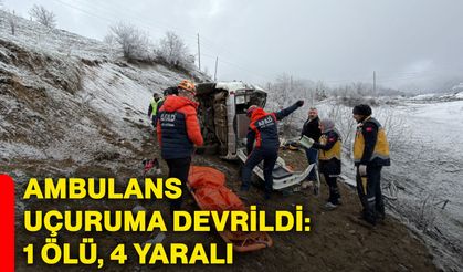 Ambulans uçuruma devrildi: 1 ölü, 4 yaralı