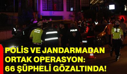 Polis ve jandarmadan ortak operasyon: 66 şüpheli gözaltında