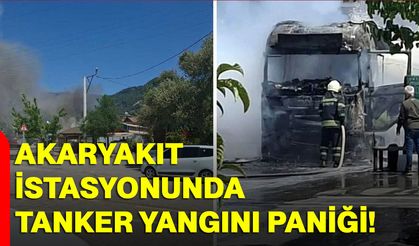 Akaryakıt İstasyonunda Tanker Yangını Paniği