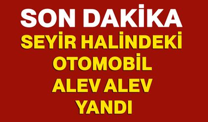 Seyir halindeki otomobil alev alev yandı