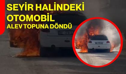 Seyir halindeki otomobil alev topuna döndü