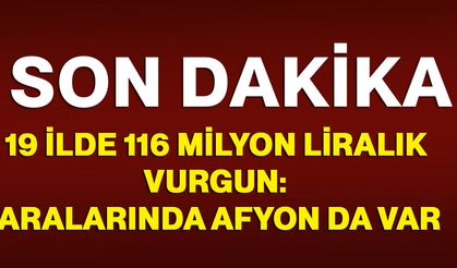 19 ilde 116 milyon liralık vurgun: aralarında Afyonkarahisar da var