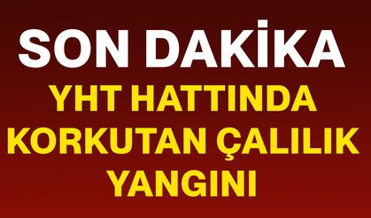 YHT hattında korkutan çalılık yangını