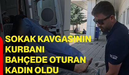 Sokak kavgasının kurbanı bahçede oturan kadın oldu
