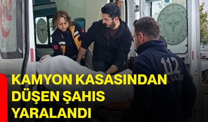 Kamyon kasasından düşen şahıs yaralandı