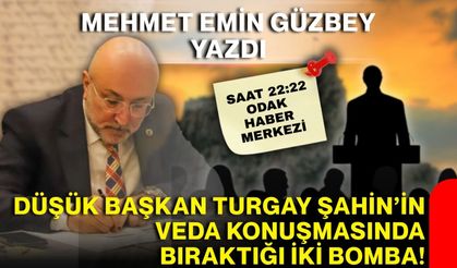 Şahin’in veda konuşmasına dair...