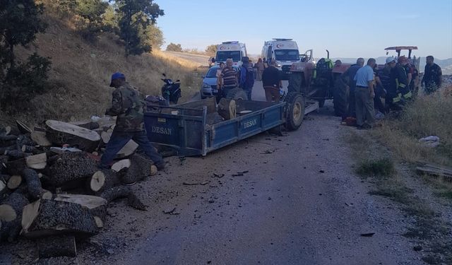 Odun yüklü römorka bakın ne oldu
