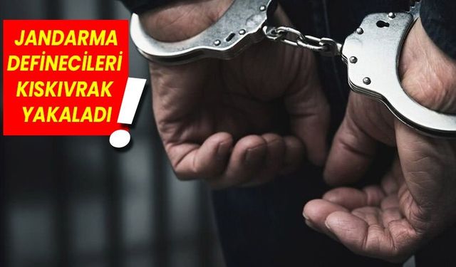Dedektör ile  define ararken kıskıvrak yakalandı