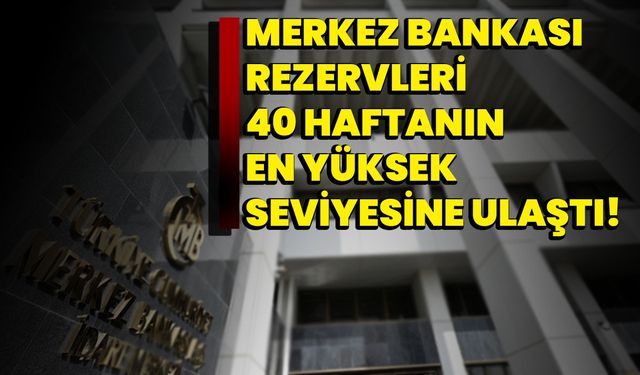 Merkez Bankası Rezervleri 40 Haftanın En Yüksek Seviyesine Ulaştı