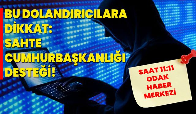 Bu Dolandırıcılara Dikkat: Sahte Cumhurbaşkanlığı Desteği!