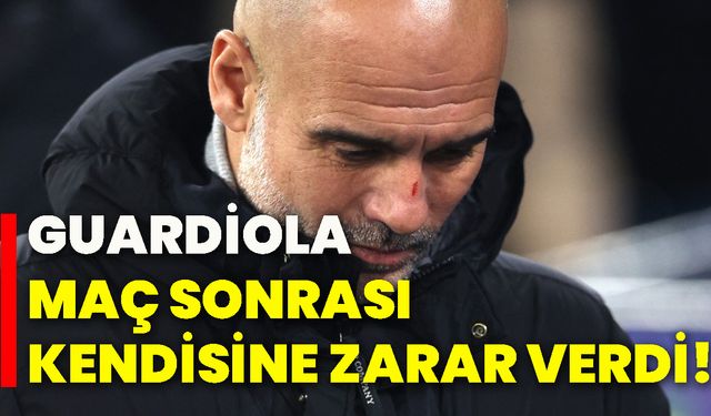 Guardiola, maç sonrası kendisine zarar verdi!