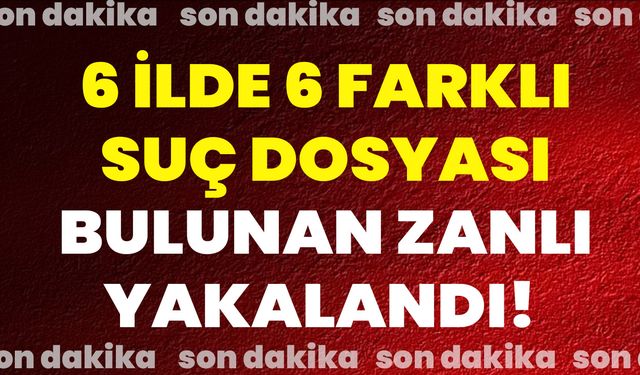 6 İlde 6 Farklı Suç Dosyası Bulunan Zanlı Yakalandı!