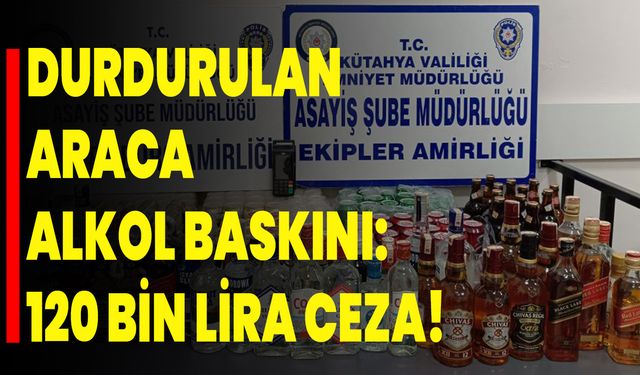 Durdurulan Araca Alkol Baskını: 120 Bin Lira Ceza!