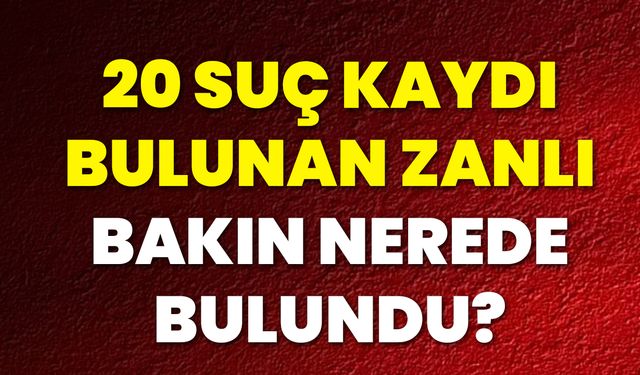 20 Suç Kaydı Bulunan Zanlı, Bakın Nerede Bulundu?