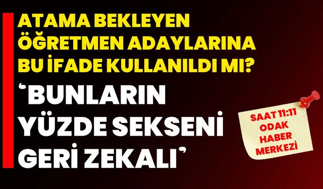 Atama bekleyen öğretmen adaylarına bu ifade kullanıldı mı? ‘Bunların yüzde sekseni geri zekalı’