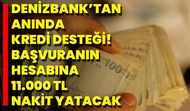 DenizBank’tan Anında Kredi Desteği! Başvuranın Hesabına 11.000 TL Nakit Yatacak