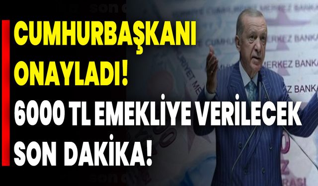 Cumhurbaşkanı onayladı! 6000 TL emekliye verilecek