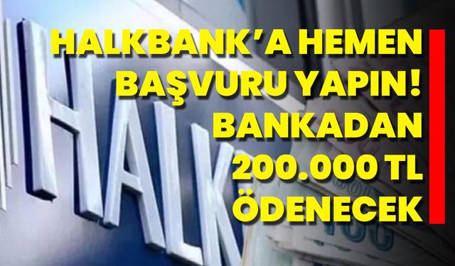 Halkbank’a Hemen Başvuru Yapın! Bankadan 200.000 TL Ödenecek