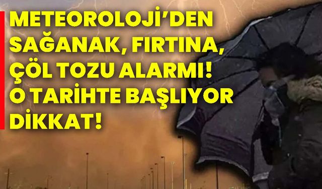 Meteoroloji’den sağanak, fırtına, çöl tozu alarmı! o tarihte başlıyor dikkat!
