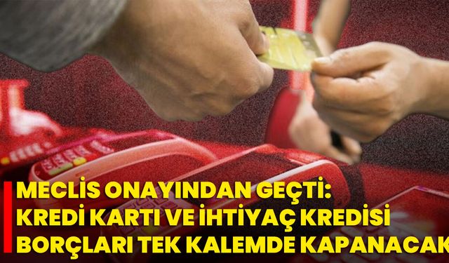Meclis Onayından Geçti: Kredi Kartı ve İhtiyaç Kredisi Borçları Tek Kalemde Kapanacak
