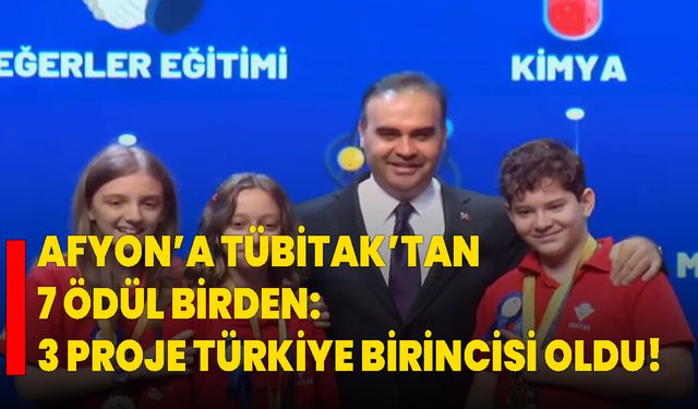 Afyon’a TÜBİTAK’tan 7 Ödül Birden: 3 Proje Türkiye Birincisi Oldu!