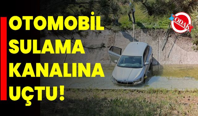 Otomobil sulama kanalına uçtu!