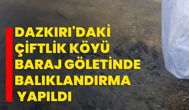 Dazkırı'daki Çiftlik köyü baraj göletinde balıklandırma yapıldı