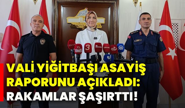 Vali Yiğitbaşı Asayiş Raporunu açıkladı: Rakamlar şaşırttı!