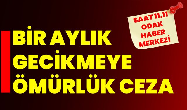 Bir Aylık Gecikmeye Ömürlük Ceza