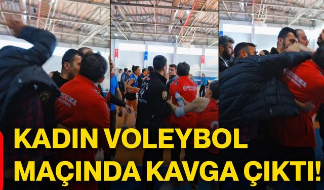Kadın voleybol maçında kavga çıktı!
