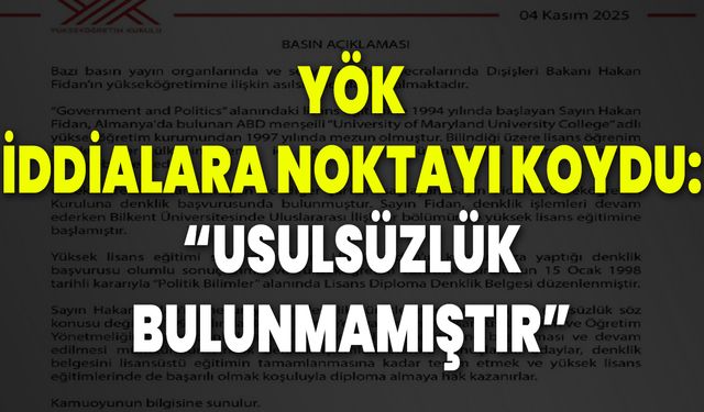 YÖK, İddialara Noktayı Koydu: “Usulsüzlük Bulunmamıştır”
