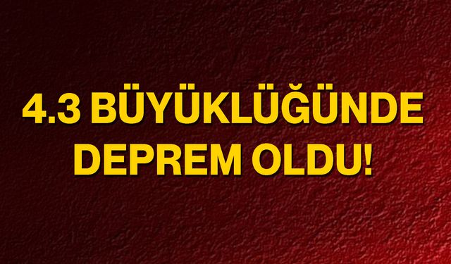4.3 büyüklüğünde deprem oldu!
