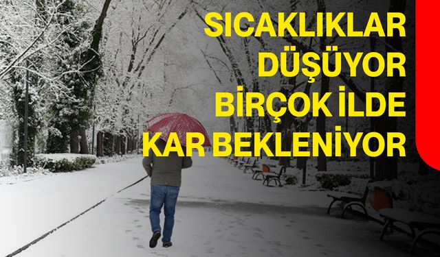 Sıcaklıklar Düşüyor, Birçok İlde Kar Bekleniyor