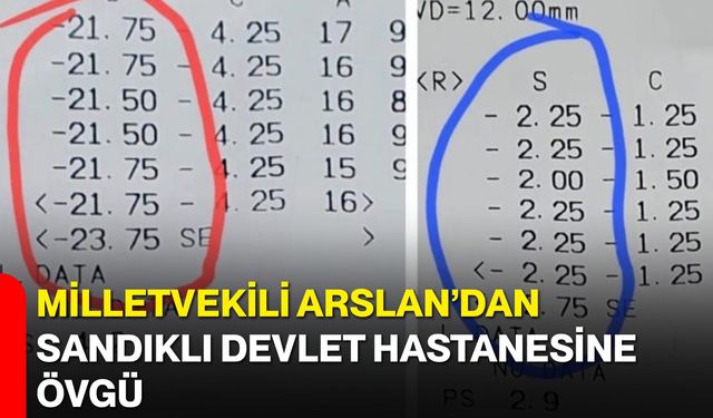 Milletvekili Arslan’dan Sandıklı Devlet Hastanesine Övgü