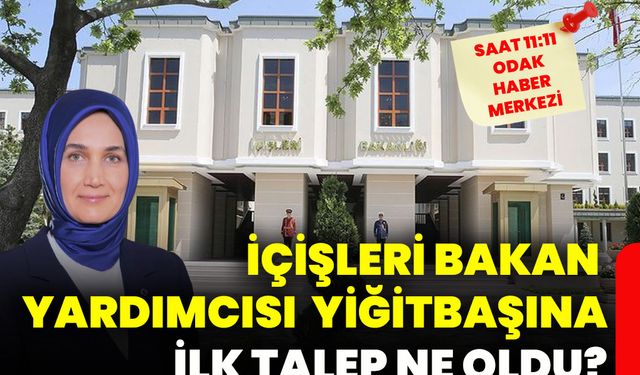 İçişleri Bakan Yardımcısı Yiğitbaşı'na ilk talep ne oldu?