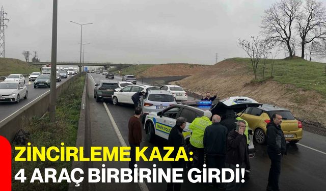 Zincirleme Kaza: 4 Araç Birbirine Girdi!