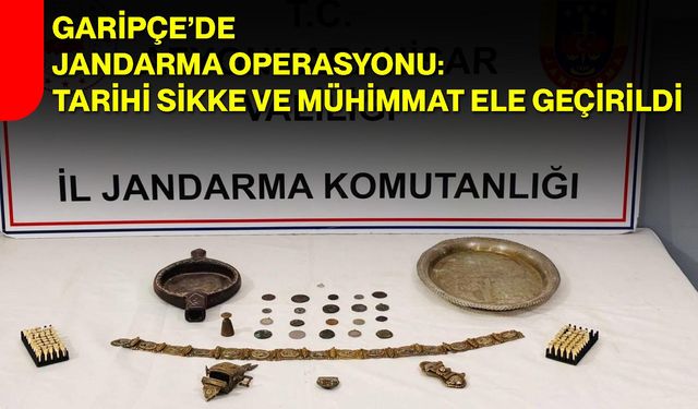 Garipçe’de Jandarma Operasyonu: Tarihi Sikke ve Mühimmat Ele Geçirildi