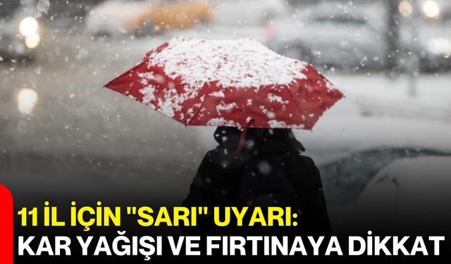 11 İl İçin “Sarı” Uyarı: Kar Yağışı ve Fırtınaya Dikkat