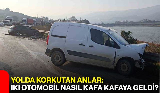 Yolda Korkutan Anlar: İki Otomobil Nasıl Kafa Kafaya Geldi?